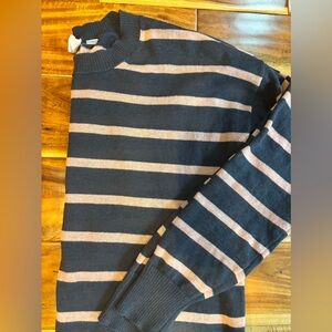 Gap Linen Blend Striped Crewneck Sweater Lightweight